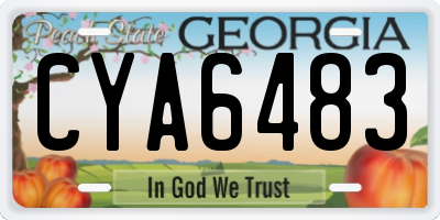 GA license plate CYA6483