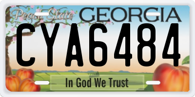 GA license plate CYA6484