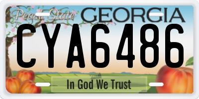 GA license plate CYA6486