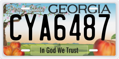GA license plate CYA6487