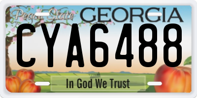 GA license plate CYA6488