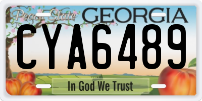 GA license plate CYA6489