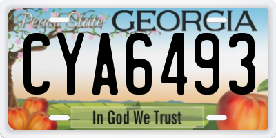 GA license plate CYA6493