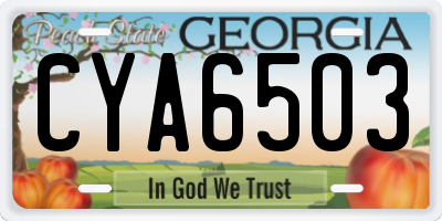 GA license plate CYA6503