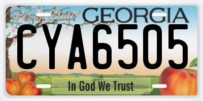 GA license plate CYA6505