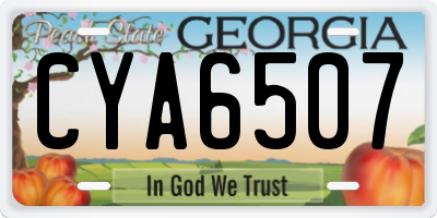GA license plate CYA6507