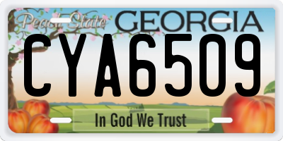 GA license plate CYA6509