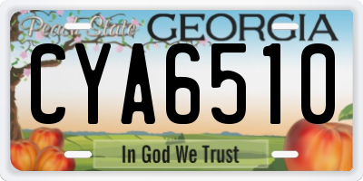 GA license plate CYA6510