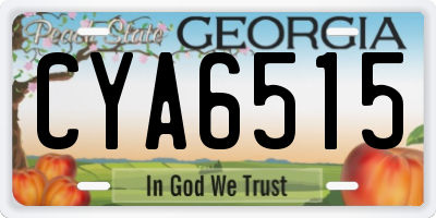 GA license plate CYA6515