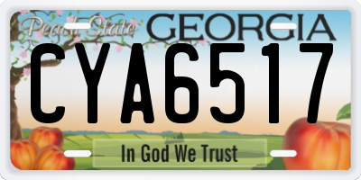 GA license plate CYA6517