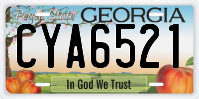 GA license plate CYA6521
