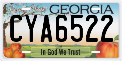 GA license plate CYA6522