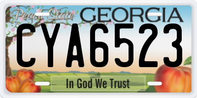 GA license plate CYA6523