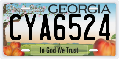 GA license plate CYA6524