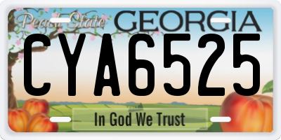 GA license plate CYA6525