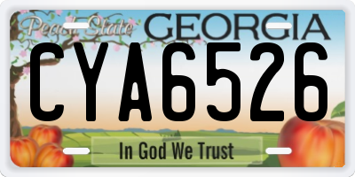 GA license plate CYA6526