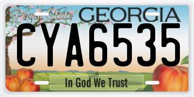 GA license plate CYA6535