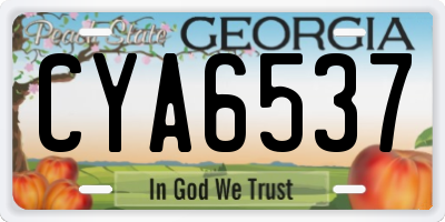 GA license plate CYA6537