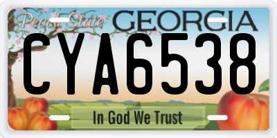 GA license plate CYA6538
