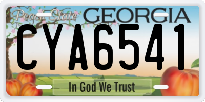 GA license plate CYA6541