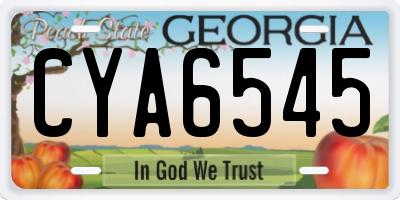 GA license plate CYA6545