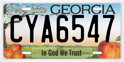 GA license plate CYA6547