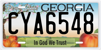 GA license plate CYA6548