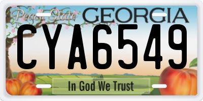 GA license plate CYA6549