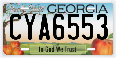 GA license plate CYA6553