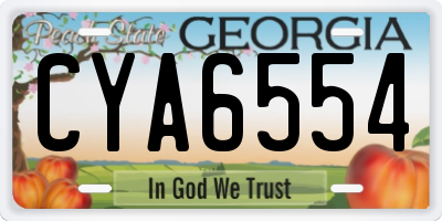 GA license plate CYA6554
