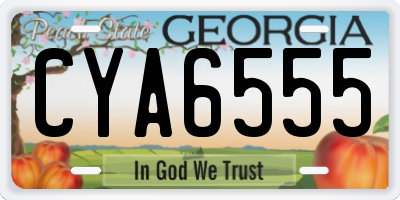 GA license plate CYA6555