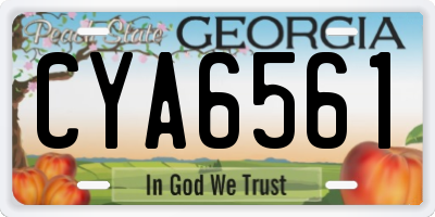 GA license plate CYA6561