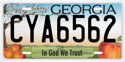 GA license plate CYA6562