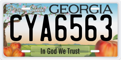 GA license plate CYA6563
