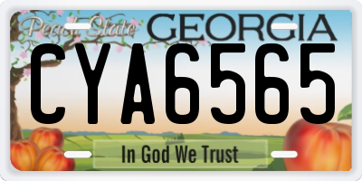 GA license plate CYA6565