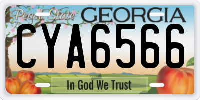 GA license plate CYA6566