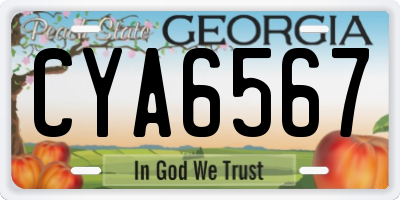 GA license plate CYA6567