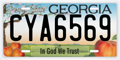GA license plate CYA6569
