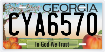 GA license plate CYA6570