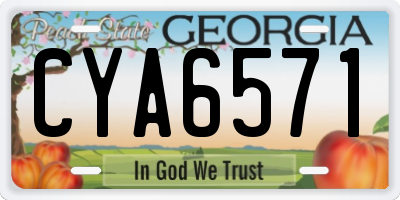 GA license plate CYA6571