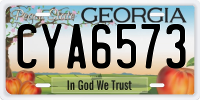 GA license plate CYA6573