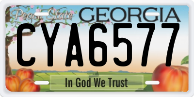 GA license plate CYA6577