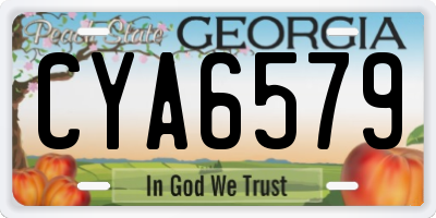 GA license plate CYA6579