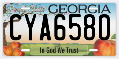 GA license plate CYA6580