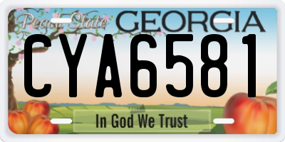 GA license plate CYA6581