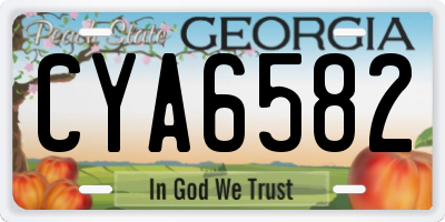 GA license plate CYA6582
