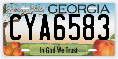 GA license plate CYA6583