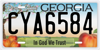 GA license plate CYA6584