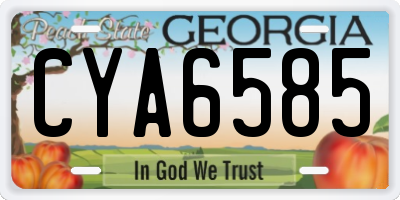GA license plate CYA6585