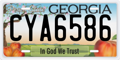 GA license plate CYA6586